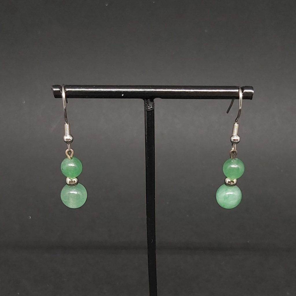 BOPU01.05.Boucles 2 perles Aventurine