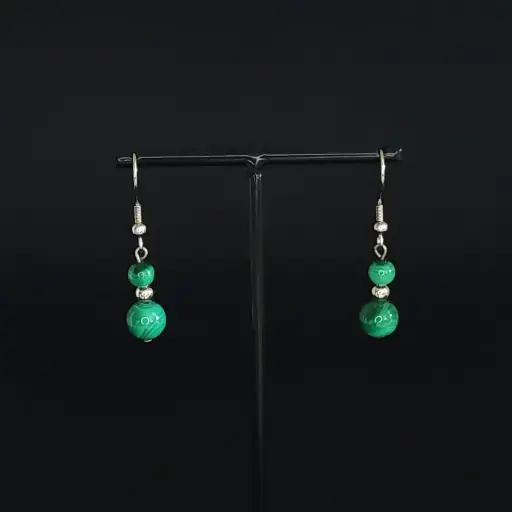 BOPU01.19.Boucles 2 perles Malachite