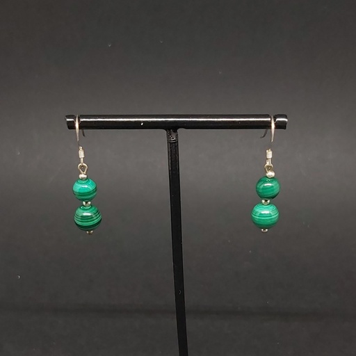 BOEL04.08.Boucles perles Malachite