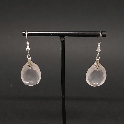 Boucles pierre Quartz Rose