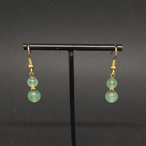 BOPU01.06.Boucles 2 perles Aventurine