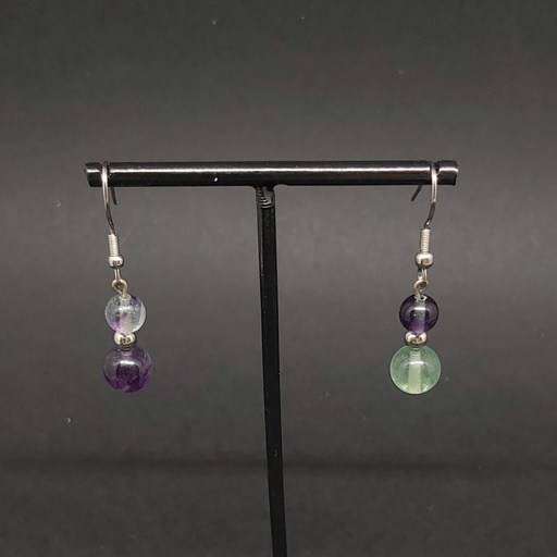 BOPU01.08.Boucles 2 perles Fluorite