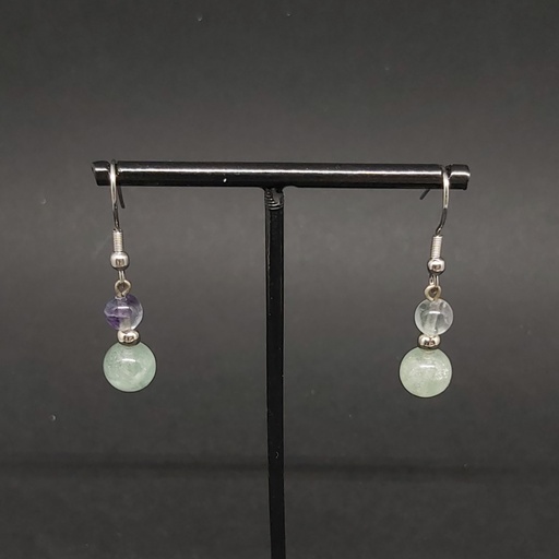 BOPU01.07.Boucles 2 perles Fluorite