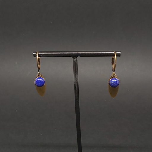 BOET01.2.Boucles cabochon et goutte Lapis Lazuli